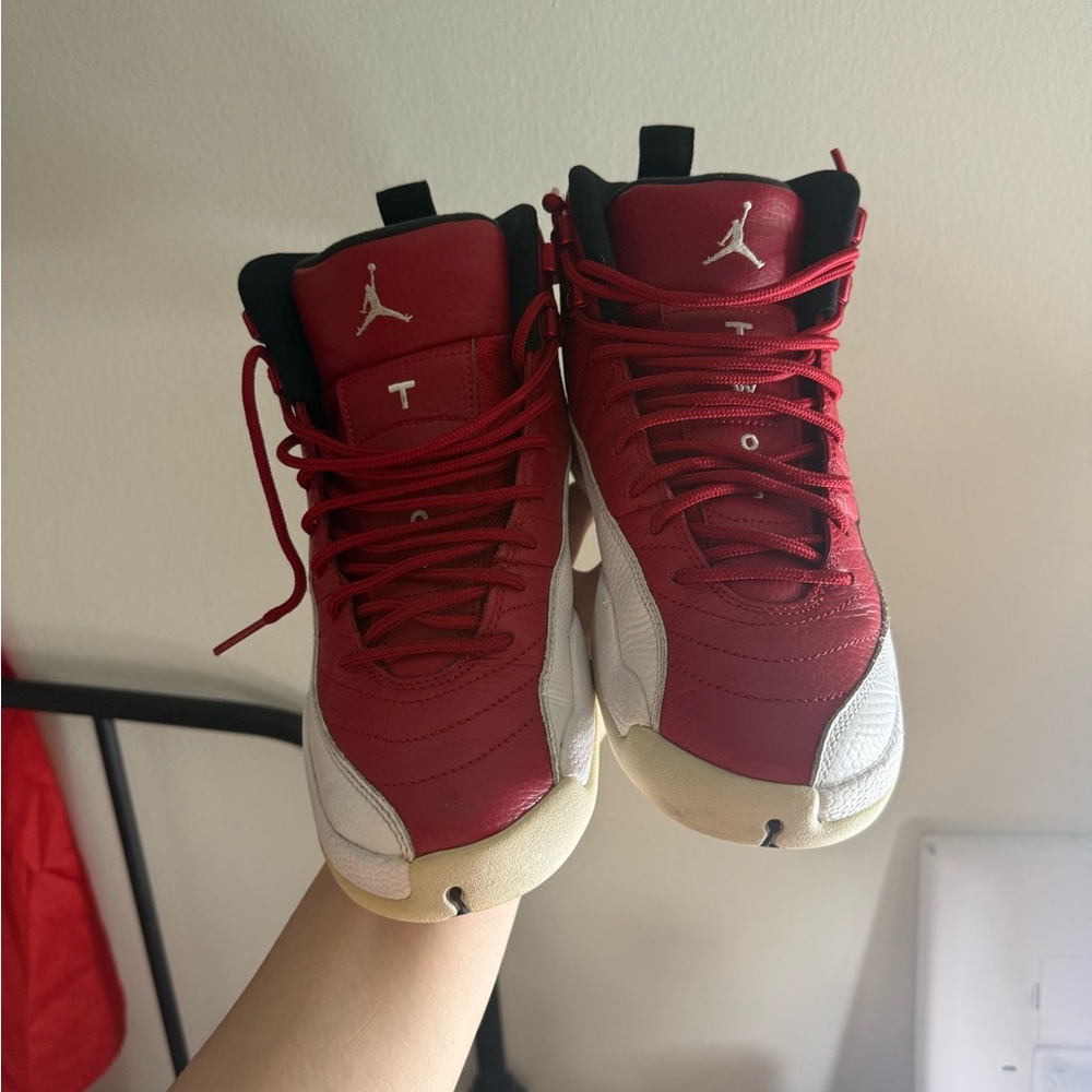 Jordan 12s. Red and white size 6 boys